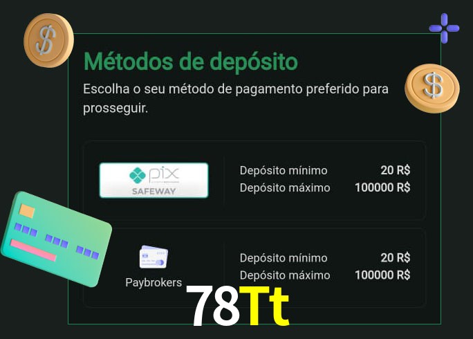 O cassino 78Tt oferece uma grande variedade de métodos de pagamento